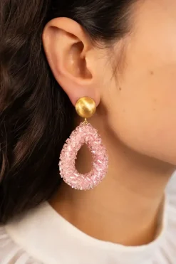 Roze Oorbellen Marieke Druppel L Raw Clip