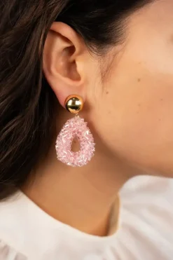 Roze Oorbellen Marieke Druppel S Raw Clip