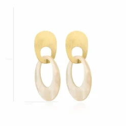 Sand Oorbellen Nemea Teardrop L Asymmetrisch