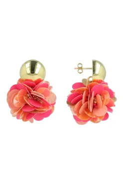 Sequin Oorbellen Fuchsia Tangerine Laure Globe M