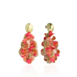 Sequin Oorbellen Fuchsia Tangerine Vlinder Druppel L