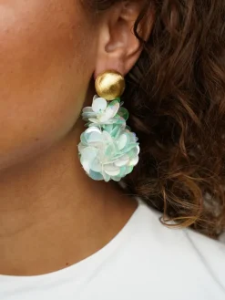 Sequin Oorbellen Holo Mint Pixie Double Globe