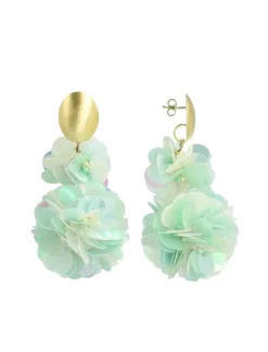 Sequin Oorbellen Holo Mint Pixie Double Globe