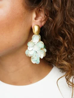 Sequin Oorbellen Holo Mint Vlinder Druppel L