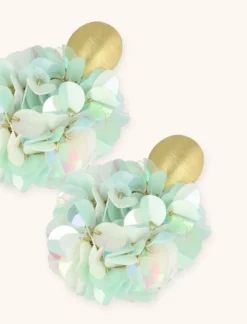 Sequin Oorbellen Holo Mint Sas Oval M