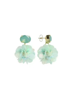Sequin Oorbellen Holo Mint Laure Globe M Strass