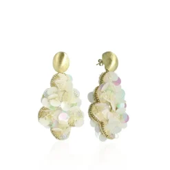 Sequin Oorbellen Holo Parel Vlinder Druppel L