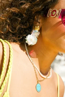 Sequin Oorbellen Holo Parel Pixie Double Globe