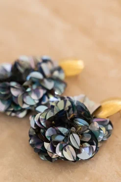 Sequin Oorbellen Holo Zilver Ovaal M