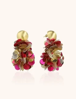 Sequin Oorbellen Metallic Fuchsia Pixie Double Globe