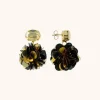 Sequin Oorbellen Zwart Goud Vlinder Ovaal S Strass