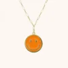 Smiley Ketting Emaille Oranje