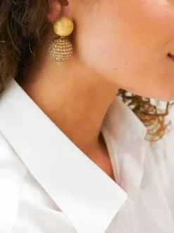 Soft Champagne Oorbellen Globe L