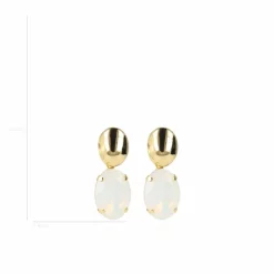 Strass Oorbellen Amelie Ovaal Wit Opaal