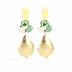 Strass Oorbellen Meike Peridot Xl