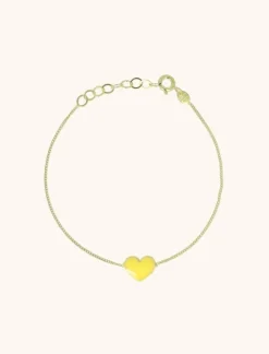 Symbool Armband Hart Emaille Geel