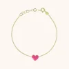 Symbool Armband Hart Emaille Fuchsia