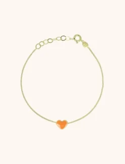 Symbool Armband Hart Emaille Oranje