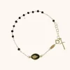 Symbool Armband Rosary Cross And Mary Zwart