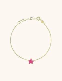 Symbool Armband Ster Emaille Fuchsia