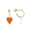 Symbool Oorbellen Hart Pendant Oranje