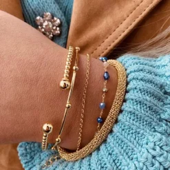 Symbool Rosary Armband Mix Donker Blauw