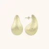 Teardrop Oorbellen Brushed Goud M