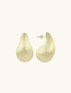 Teardrop Oorbellen Brushed Goud M