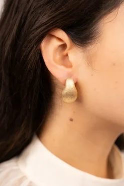 Teardrop Oorbellen Brushed Goud M