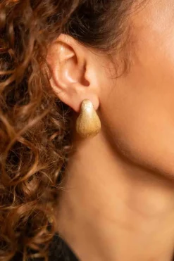 Teardrop Oorbellen Brushed Goud S