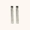 Veronique Oorbellen Baguette Waterval S Zwarte Diamant