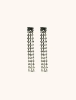 Veronique Oorbellen Baguette Waterval S Zwarte Diamant