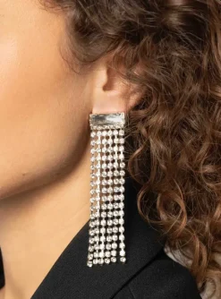 Veronique Oorbellen Baguette Waterval L Kristal