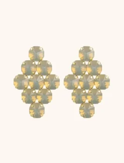 Vita Oorbellen Octagon Diamant L Zand Opaal
