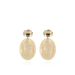 Zand Oorbellen Closed Oval S Strass