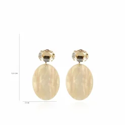 Zand Oorbellen Closed Oval S Strass