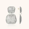 Zilveren Glitter Oorbellen Lyra Double Statement
