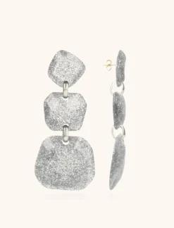 Zilveren Glitter Oorbellen Lyra Triple Statement