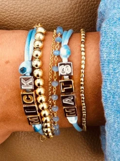 Zilveren Initial Cube Armband