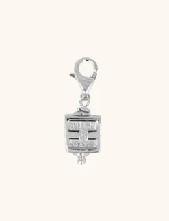 Zilveren Initial Cube Pendant