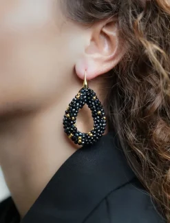 Zwarte Oorbellen Berry Drop L