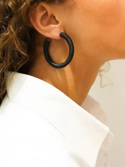 Zwarte Oorbellen Chloe Creole L