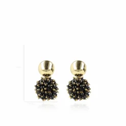 Zwarte Oorbellen Jacky Glassberry Double Stones Globe L