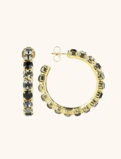 Zwarte Oorbellen Strass Julliette Creool