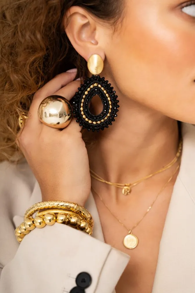 Zwarte Oorbellen Vere Druppel L