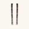 Zwarte Strass Oorbellen Mosa Single Waterfall Diamond